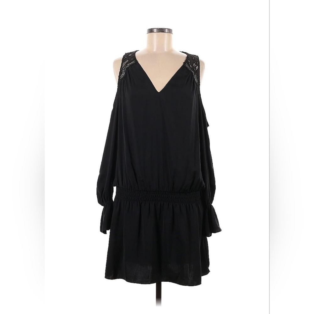 Ramy Brook open shoulder black dress